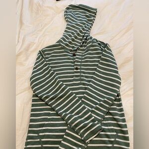Crewcuts Green and White Striped Hoodie, Boys size 10-11